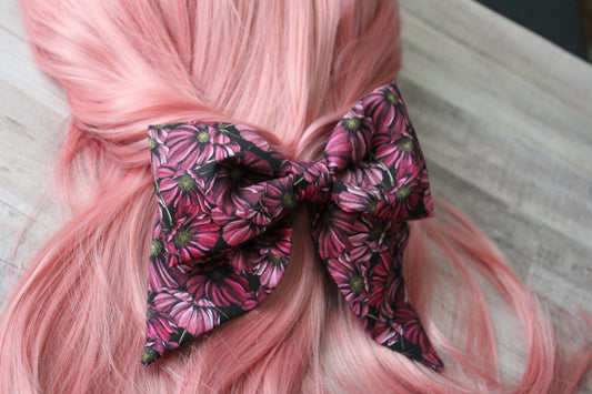 Dark Floral Coquette Bow